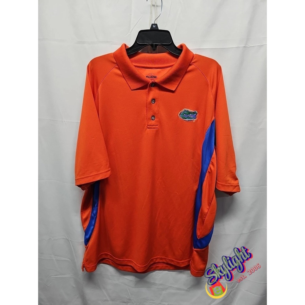 Pro Edge Mens Blue Orange Florida Gators Polo NCAA‎ Football Shirt Adult Sz XL